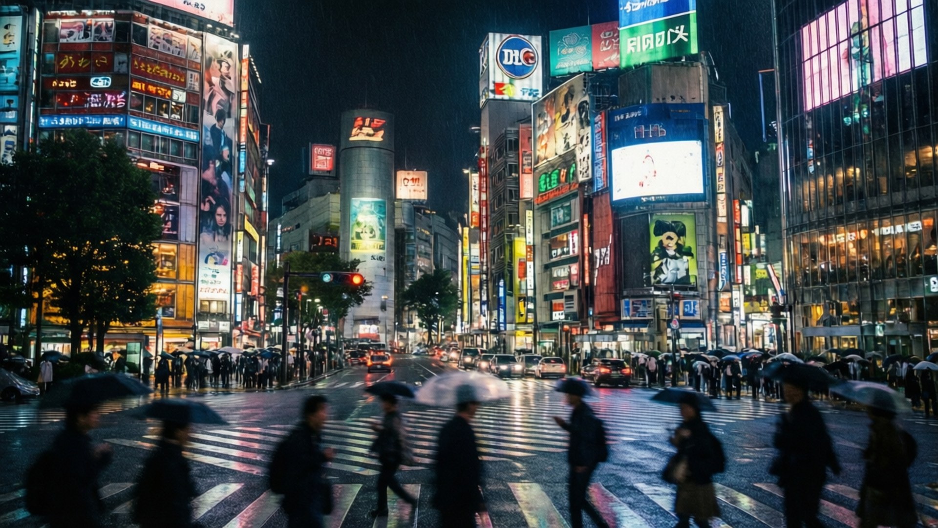 Shibuya Neon Nights by Wallpapers.art Studio