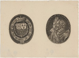 Shields of Henry IV and Maria de Medici [left half]