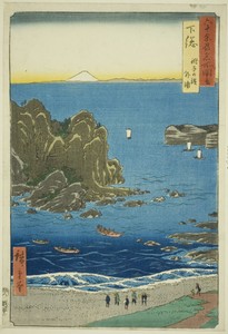 Shimosa Province: The Outer Bay at Choshi Beach (Shimosa, Choshi no hama Toura), from the series "Famous Places in the Sixty-odd Provinces (Rokujuyoshu meisho zue)"