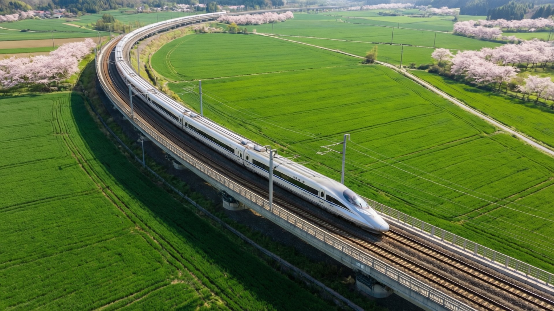Shinkansen Spring Sprint by Wallpapers.art Studio