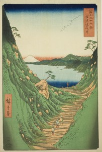 Shiojiri Pass in Shinano Province (Shinano Shiojiri toge) , from the series "Thirty-six Views of Mount Fuji (Fuji sanjurokkei)"
