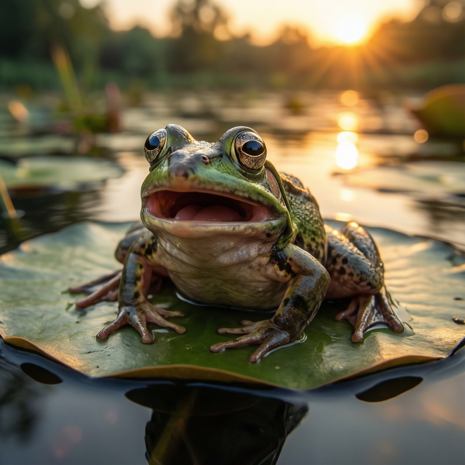 Shocked Frog Sunset by Wallpapers.art Studio