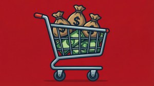 Shopping Cart of Money Bags