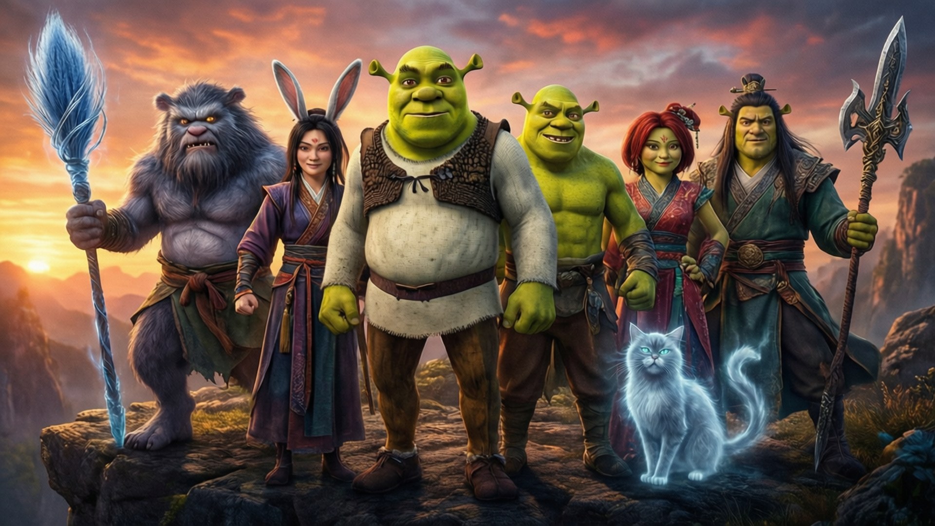 Shrek Seven Monsters United by Wallpapers.art Studio