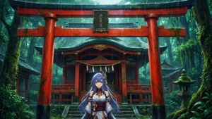 Shrine in Rain
