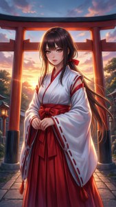 Shrine Maiden at Dusk