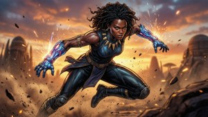Shuri Leaping Into Action