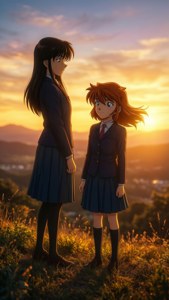 Siblings at Sunset