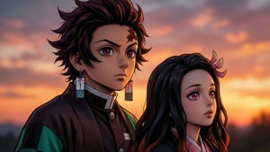 Siblings Sunset