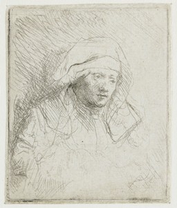 Sick woman with a large white headdress (Saskia)