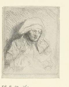Sick woman with a large white headdress (Saskia)