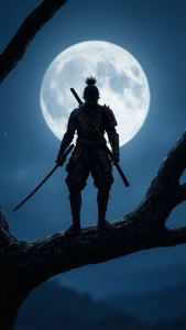 Silhouette at Full Moon