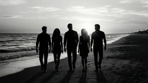 Silhouette Beach Walk