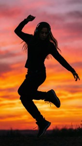 Silhouette Dance Sunset