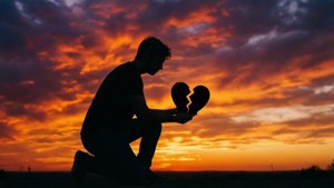 Silhouette Holding Heart
