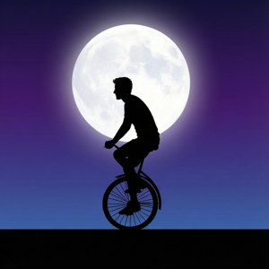 Silhouette Moon Unicycle