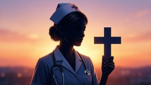 Silhouette Nurse Sunset