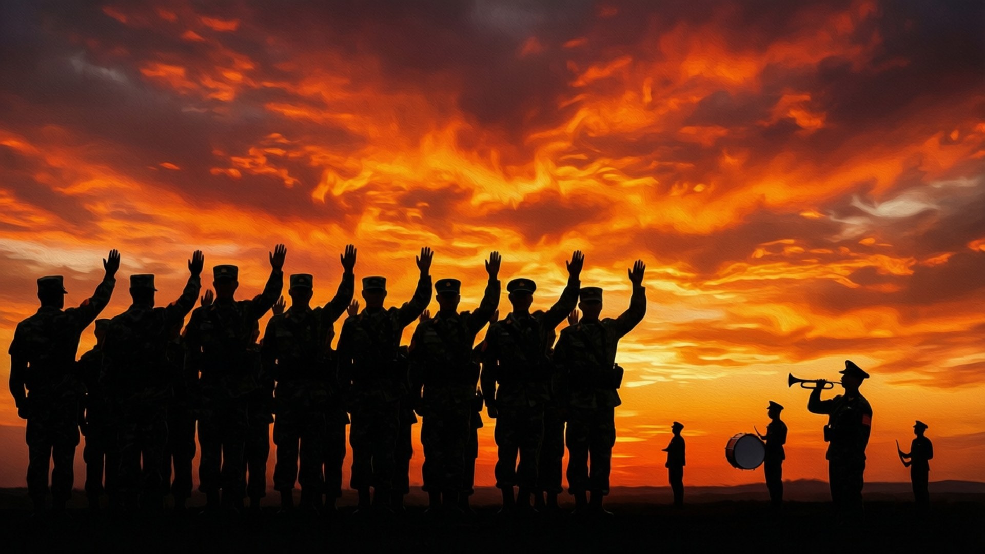 Silhouette of Allegiance by Wallpapers.art Studio