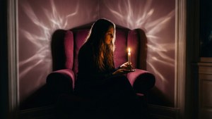 Silhouette Reading by Candlelight