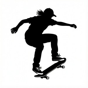 Silhouette Skateboarder SVG