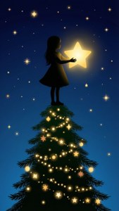 Silhouette Star Christmas Girl