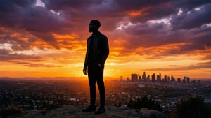 Silhouette Sunset City