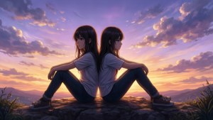 Silhouette Sunset Friends