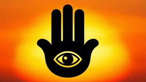 Silhouette Sunset Hamsa