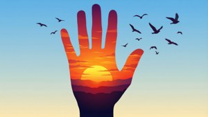 Silhouette Sunset Hand