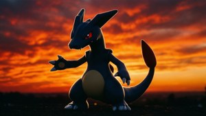 Silhouette Sunset Lugia