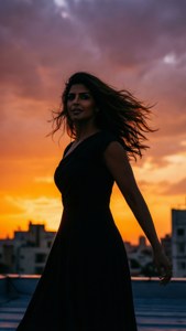 Silhouette Sunset Rooftop