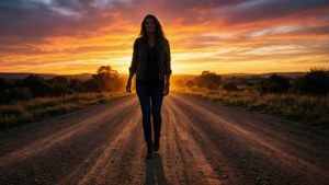 Silhouette Sunset Walk