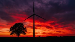 Silhouette Turbine Sunset