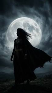Silhouette Under the Moon