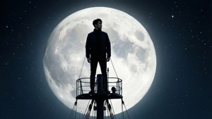 Silhouette Under the Moon