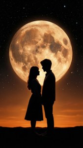Silhouette Under the Moon