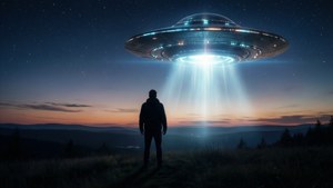 Silhouette Watching UFO