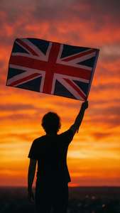 Silhouette with Flag