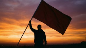 Silhouette with Flag