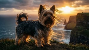 Silhouette Yorkie at Sunset