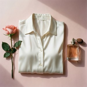 Silk Blouse and Rose