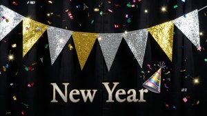 Silver and Gold New Year Banner