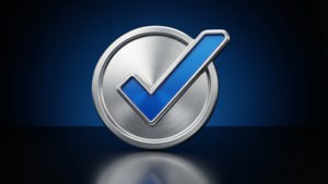Silver Badge Blue Check
