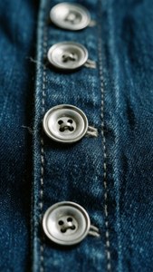 Silver Buttons on Denim