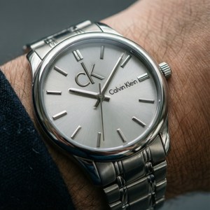 Silver CK Watch Close-Up