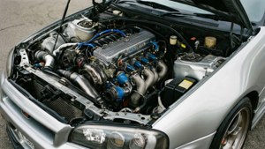 Silver Engine Bay Detail