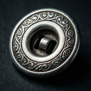 Silver Engraved Button