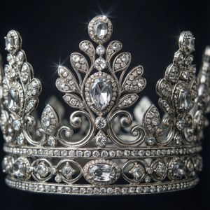 Silver Jeweled Crown