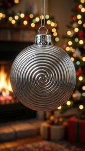 Silver Spiral Reflecting Fireplace