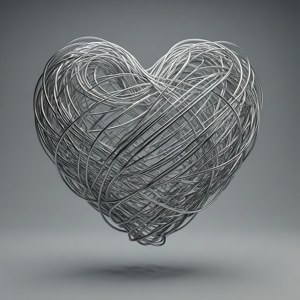 Silver Wire Scribble Heart